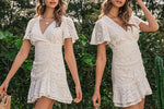 Robe Dentelle Blanche Manche Courte | Infinie Dentelle