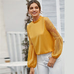 Haut Dentelle Manches Longues