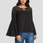 Haut Dentelle Manches Évasée