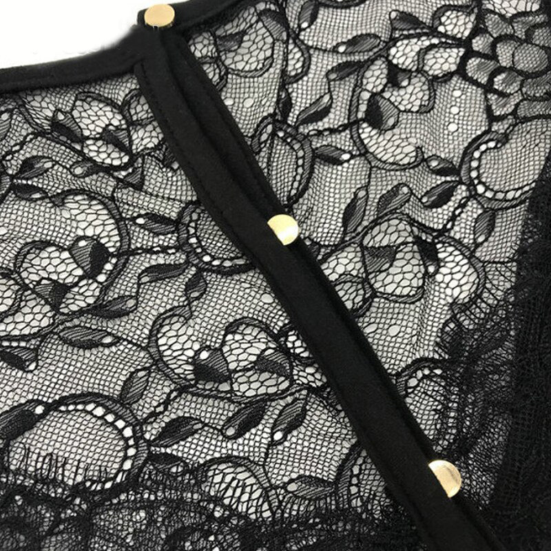 Haut Noir Dentelle Manche Courte