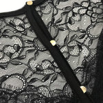 Haut Noir Dentelle Manche Courte