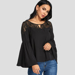 Haut Dentelle Manches Évasée