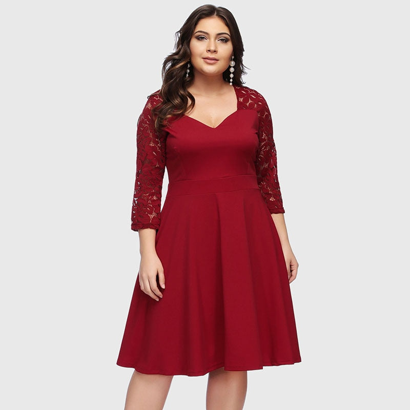 Robe Dentelle Bordeaux Grande Taille | Infinie Dentelle