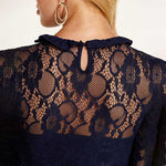 Robe Fourreau Dentelle Bleu Marine | Infinie Dentelle