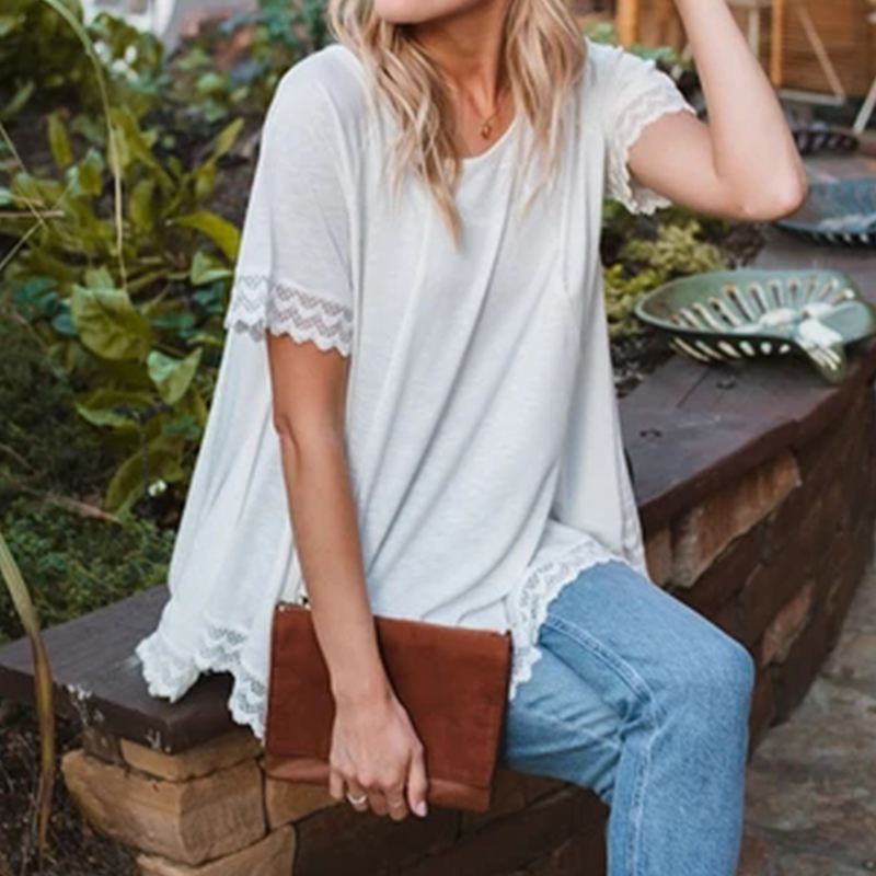 Top Long Dentelle en Bas