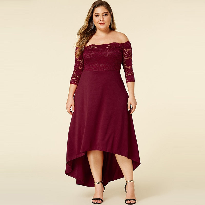 Robe Dentelle Grande Taille Asymétrique | Infinie Dentelle