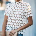Top Dentelle Col Rond