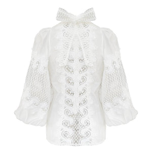 Top Dentelle Blanc Chic