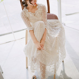 Robe Blanche Dentelle Habillée | Infinie Dentelle