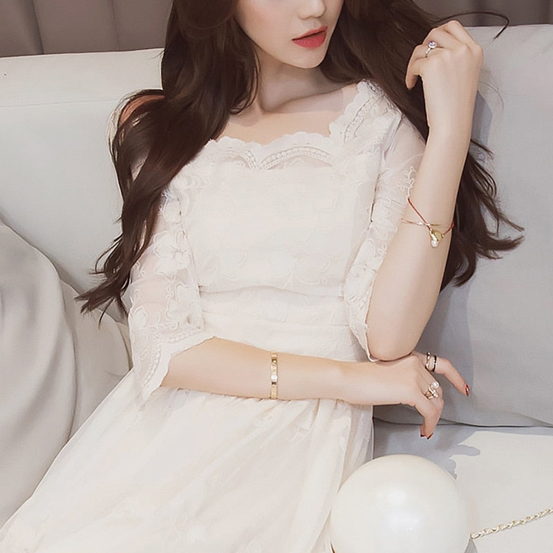 Robe Dentelle Blanche Femme | Infinie Dentelle