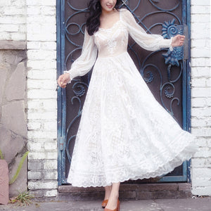 Robe Blanche Dentelle Cocktail | Infinie Dentelle