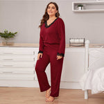 Pyjama  Dentelle Grande Taille Rouge