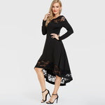 Robe Noire Dentelle Asymétrique