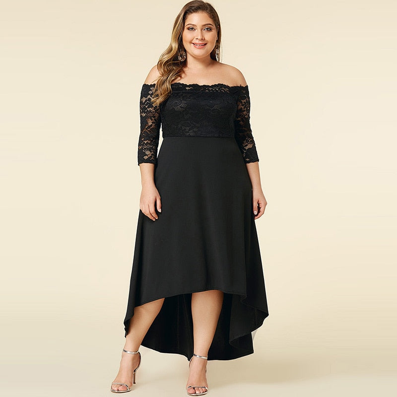 Robe Dentelle Grande Taille Asymétrique | Infinie Dentelle