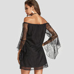 Robe Noire Voile et Dentelle