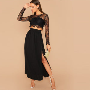 Robe Dentelle Noire Deux Pièces | Infinie Dentelle