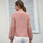 Haut Dentelle Manches Longues