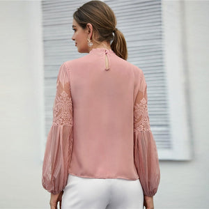 Haut Dentelle Manches Longues