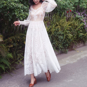 Robe Blanche Dentelle Cocktail | Infinie Dentelle