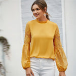 Haut Dentelle Manches Longues