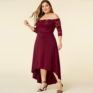 Robe Dentelle Grande Taille Asymétrique | Infinie Dentelle