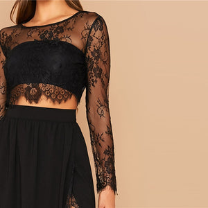 Robe Dentelle Noire Deux Pièces | Infinie Dentelle