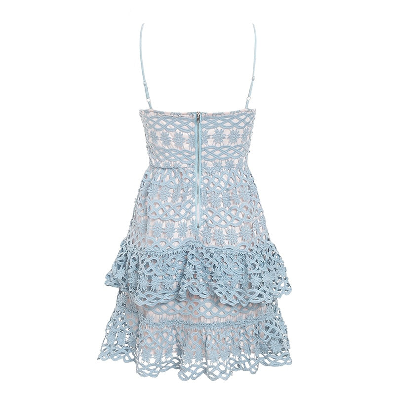 Robe Dentelle Bleu Pastel | Infinie Dentelle