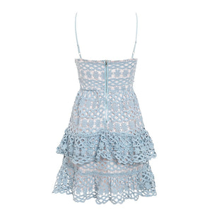 Robe Dentelle Bleu Pastel | Infinie Dentelle