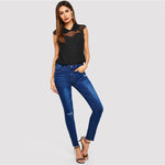 Top Dentelle Femme Noir