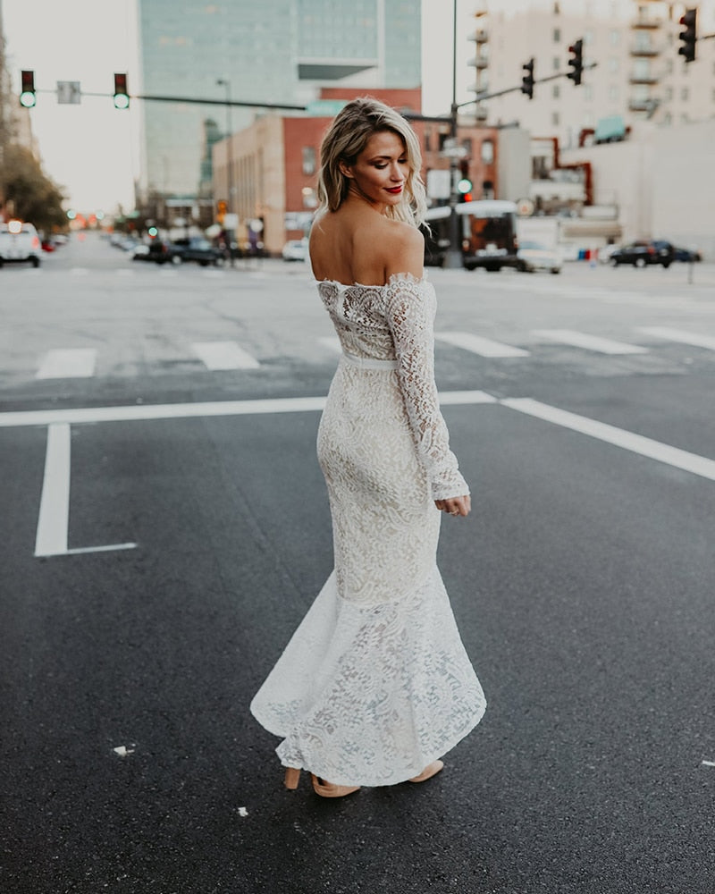 Robe de Soirée Dentelle Blanche | Infinie Dentelle
