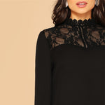 Haut Manche Longue Dentelle Femme