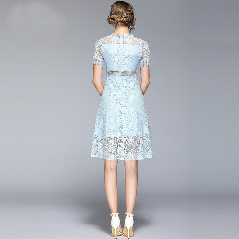 Robe Bleu Dentelle Mariage | Infinie Dentelle