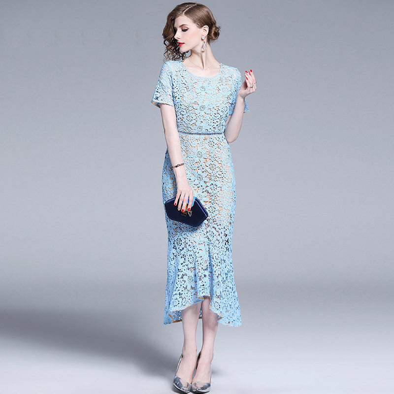 Robe Dentelle Bleu Ciel | Infinie Dentelle