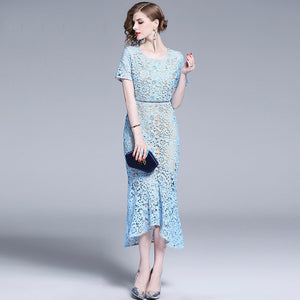 Robe Dentelle Bleu Ciel | Infinie Dentelle