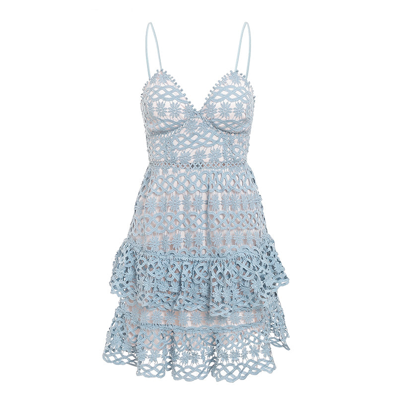 Robe Dentelle Bleu Pastel | Infinie Dentelle