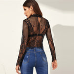 Top Dentelle Noir Transparent