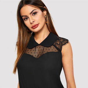 Top Dentelle Femme Noir