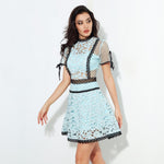 Robe Dentelle Bleu et Noir | Infinie Dentelle