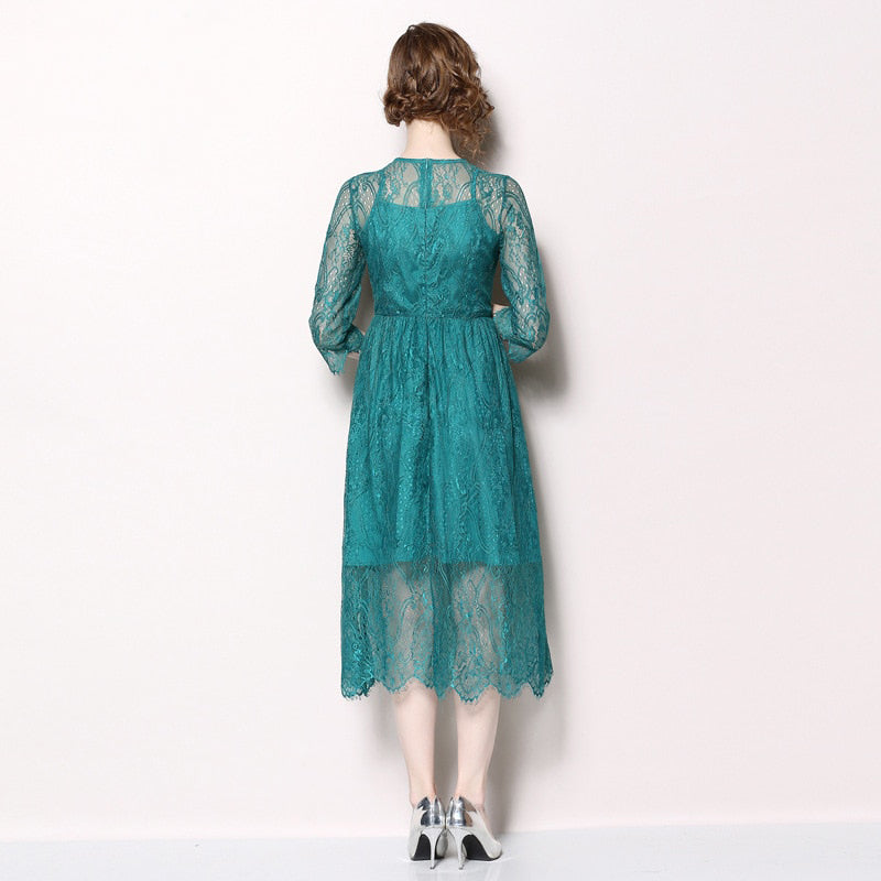 Robe Dentelle Bleu Azur | Infinie Dentelle
