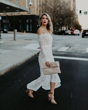 Robe de Soirée Dentelle Blanche | Infinie Dentelle