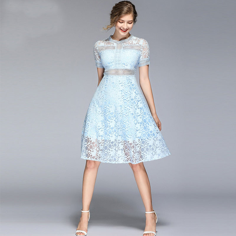 Robe Bleu Dentelle Mariage | Infinie Dentelle