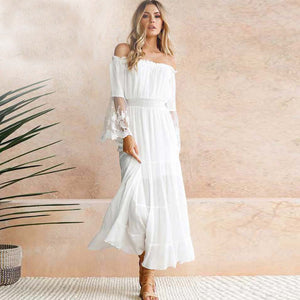 Robe Longue Dentelle Fluide