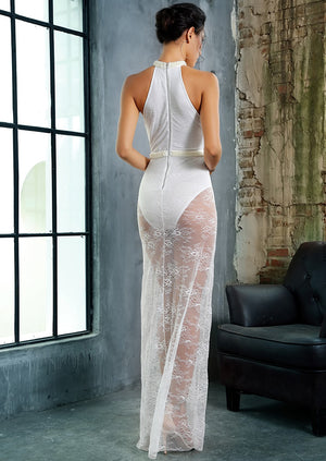 Robe Blanche Dentelle et Tulle | Infinie Dentelle