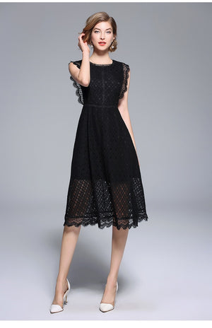 Robe Longue Dentelle Noire