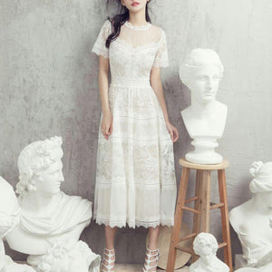 Robe Blanche Dentelle Champêtre | Infinie Dentelle