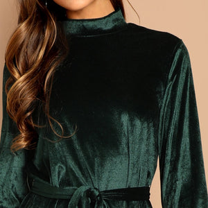 Robe Longue Dentelle Verte