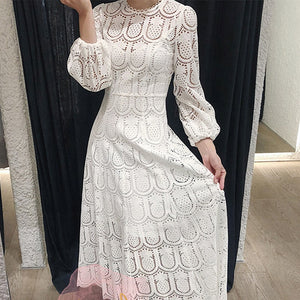 Robe Blanche Dentelle Longue | Infinie Dentelle