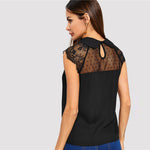 Top Dentelle Femme Noir