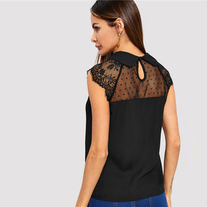 Top Dentelle Femme Noir