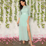 Robe Dentelle Soirée Bleu | Infinie Dentelle